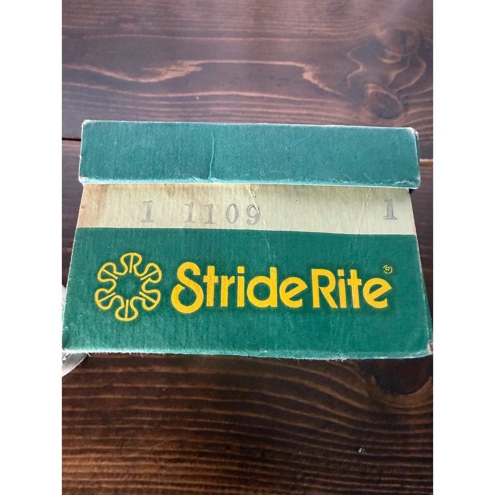 Vintage Stride Rite Baby Shoes White Leather High Top Walkers 1972 Box Size 1